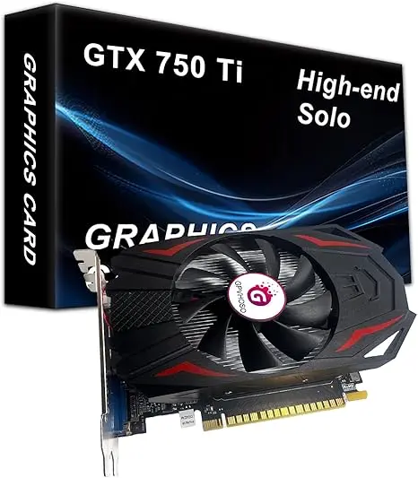 GTX 750Ti Graphics Card, 2GB GDDR5 128bit Direct X12 640SP Gaming Video Card, PCI Express 3.0x16 Interface, HDMI, DVI-D, VGA, Single Fan, Low Power GPU for Working Gaming(renewed)