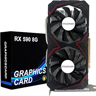 RX 590 Graphics Card 8GB GDDR5 Video Card 256bit PCI Express16X3.0 with Dual Cooling Fans,2304SP GPU DP/HDMI/DVI DirectX 12 Gaming Dual Freeze Fans for Desktop PC(renewed)