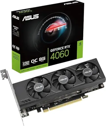 ASUS GeForce RTX™ 4060 LP BRK OC Edition 8GB GDDR6 (PCIe 4.0, 8GB GDDR6, DLSS 3, HDMI 2.1a, DisplayPort 1.4a, 2-Slot Design, Dual Ball Fan Bearings, Auto-Extreme Technology, and More)